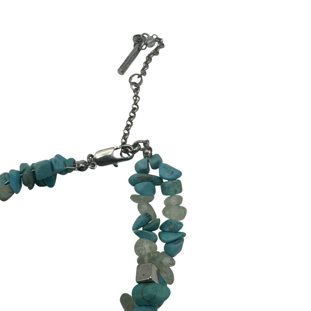 Kenneth Cole New York Gemstone Multi-Strand Necklace Turquoise & Quartz Pre-Owne - Picture 5 of 7